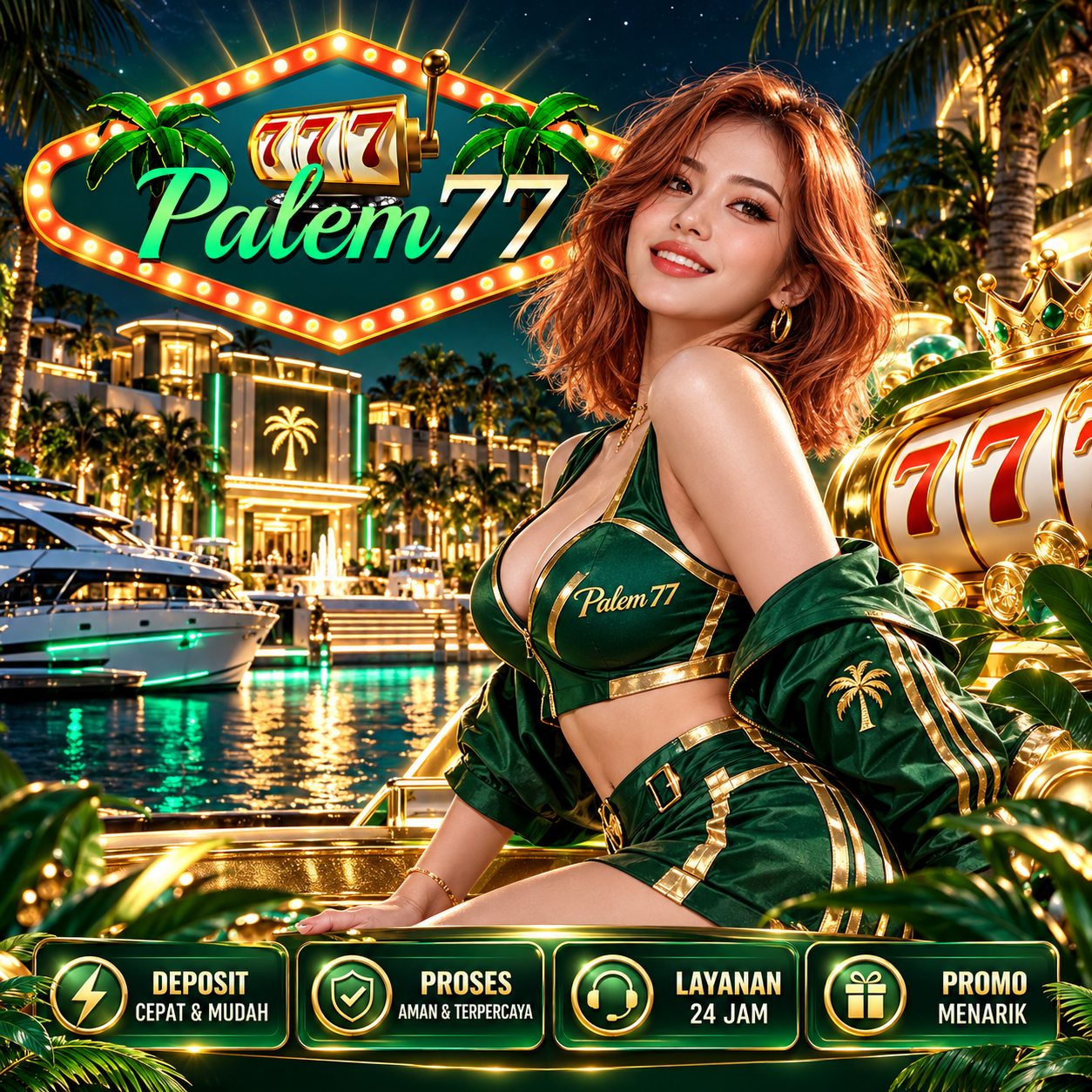 Ilustrasi dan banner PALEM77 untuk PALEM77: Jelajahi Hiburan Digital dengan Nyaman